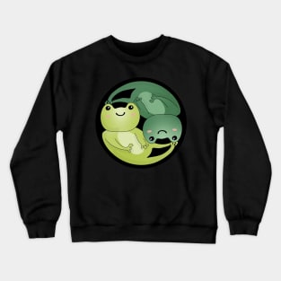 Kawaii Frog Drawing Yin Yang Balance Symbol Crewneck Sweatshirt